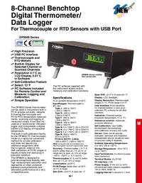 Thumbnail of document Data Sheet - DP9800-TC 8-Channel Benchtop Digital Thermometer Data Logger
